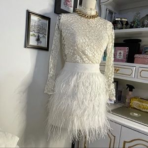 Club Monaco ostrich feather skirt